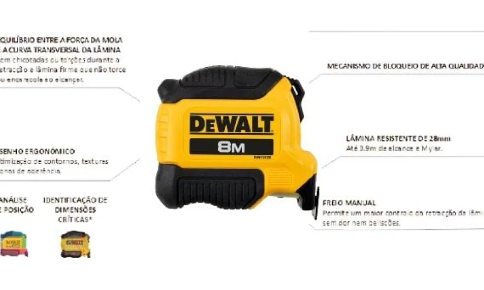 Fita Métrica compacta 8M Dewalt DWHT38128-0