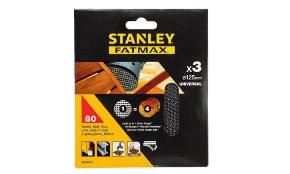 Folhas de lixa de malha c/ velcro Stanley STA39252-XJ