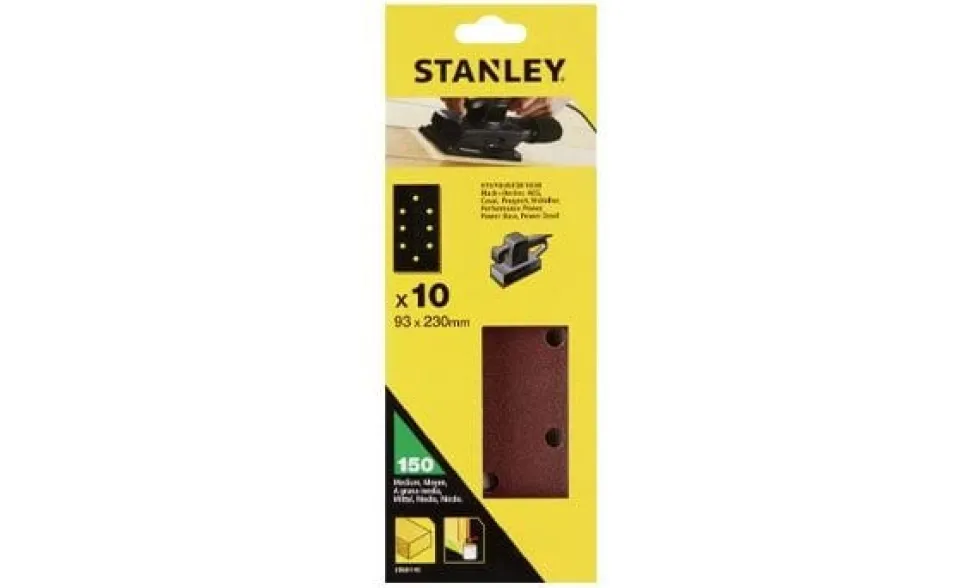 Folhas de Lixa Perfuradas 93x230mm G150 – 10Uni Stanley STA31110-XJ