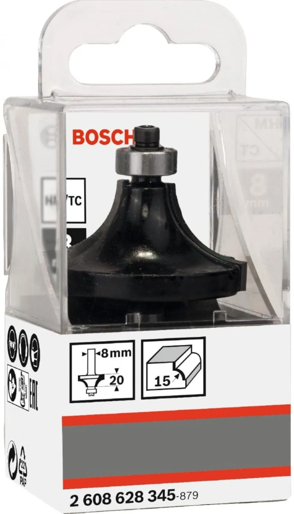 Fresa Arredondar 8x 15 x 22mm Bosch 2608628345