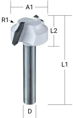Fresa de redondear cantos 19 x 43 x 6 mm Makita D-68373