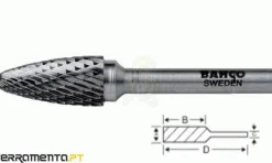 Fresa Ojival com ponta redonda Ø8mm Bahco F0820M06