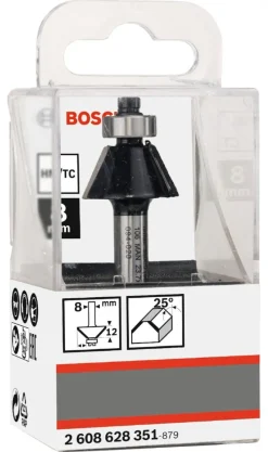 Fresa Rebaixo E Bisel 8x 5,5/25º x 12 Bosch 2608628351