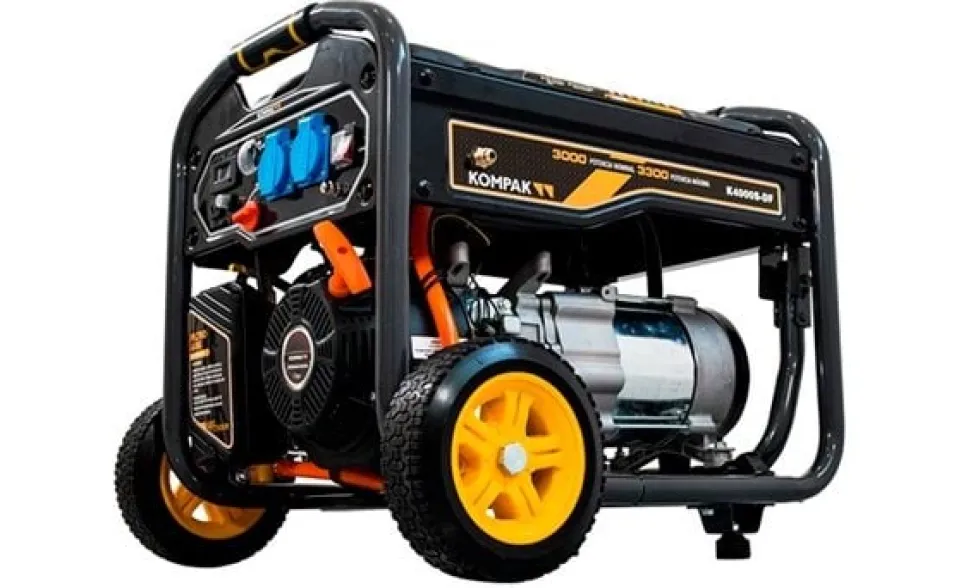 Gerador a Gás e Gasolina 230V c/ Rodas 3kW Kompak K4000S-DF