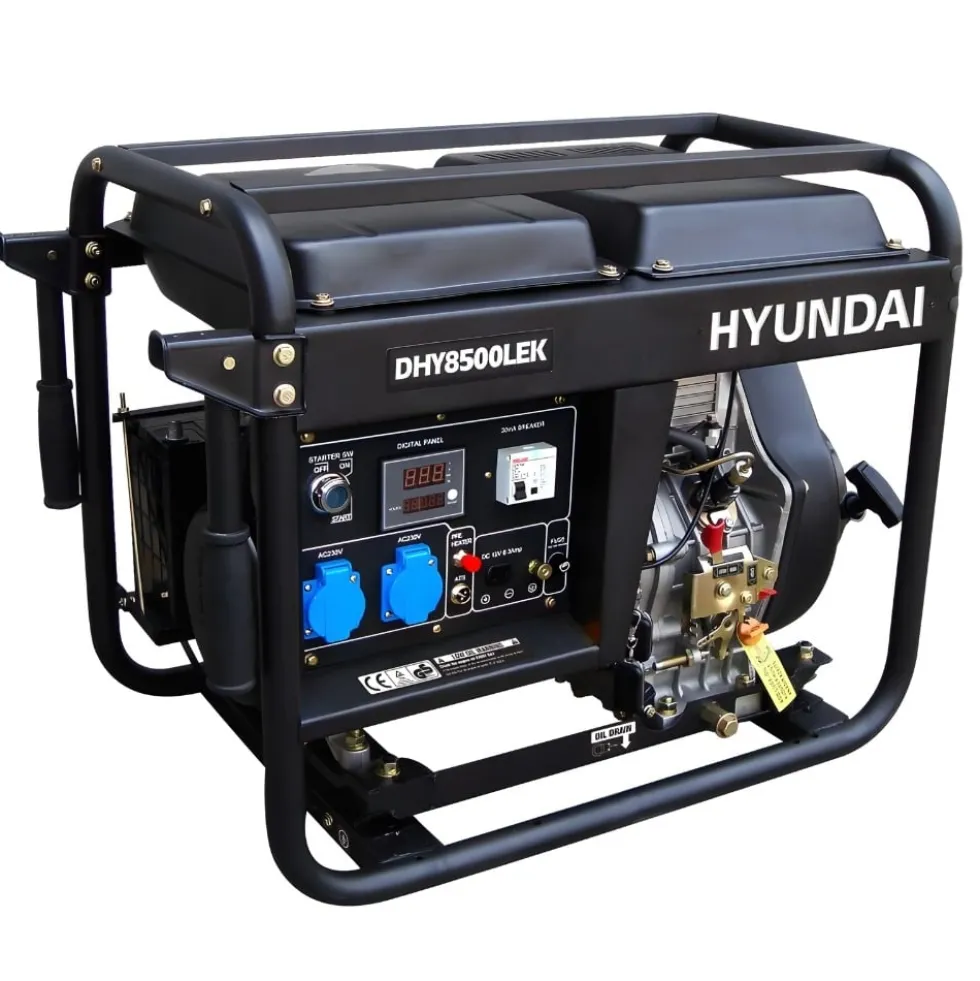 Gerador Diesel Monofásico 6,5kW Hyundai DHY8500LEK