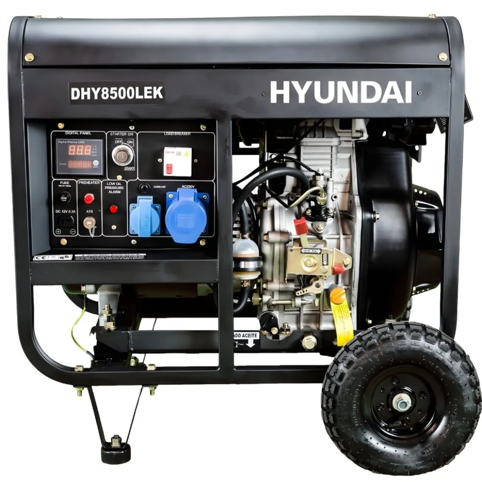 Gerador Diesel Monofásico 6,5kW Hyundai DHY8500LEK
