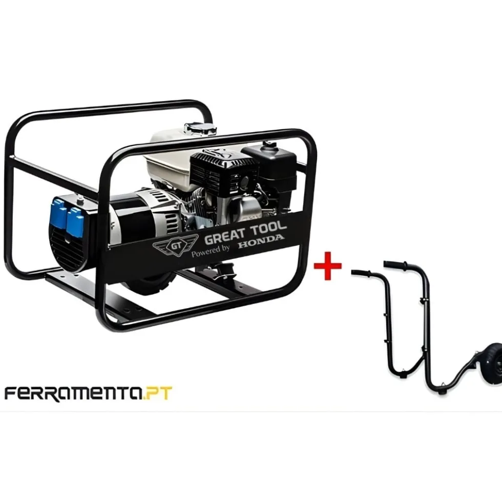 Gerador Gasolina 5,4 kVA GT Powered by HONDA GT5000H + Rodas