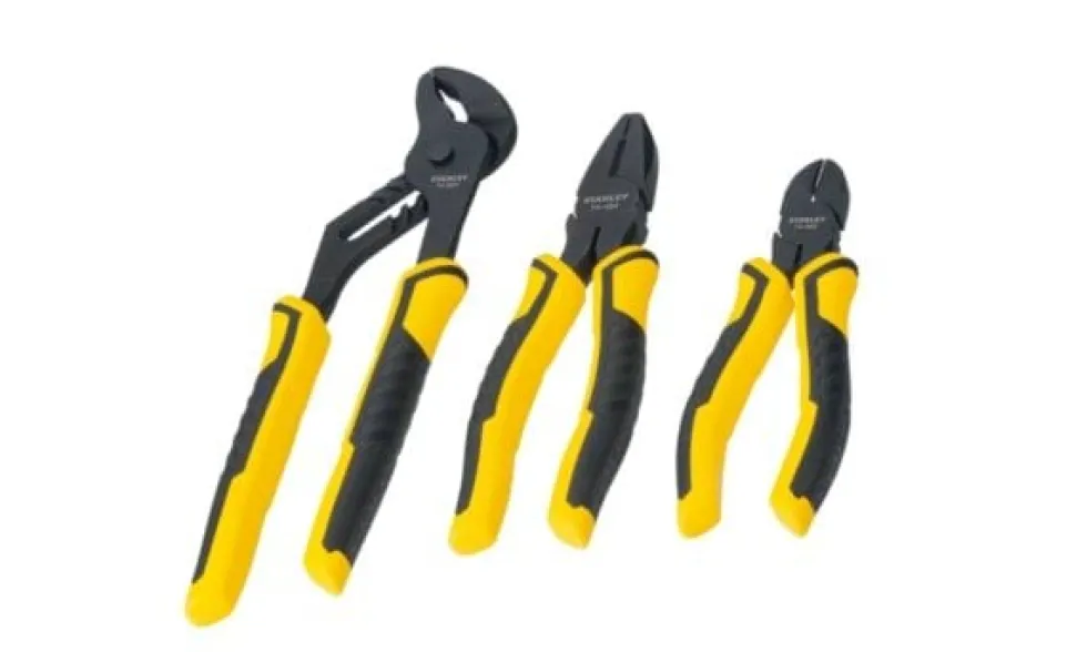 Jogo de 3 alicates combinado 180mm + corte diagonal 150mm + juntas 250mm Stanley STHT0-74471