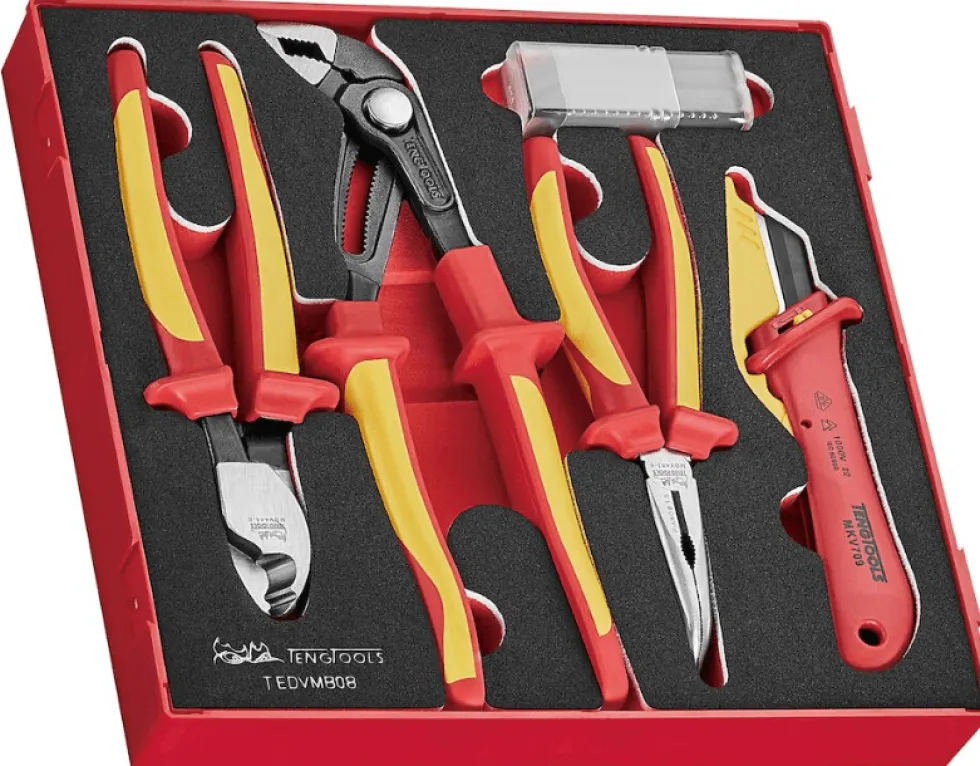 Jogo De 4 Alicates + Faca 1000 V Teng Tools TEDVMB08