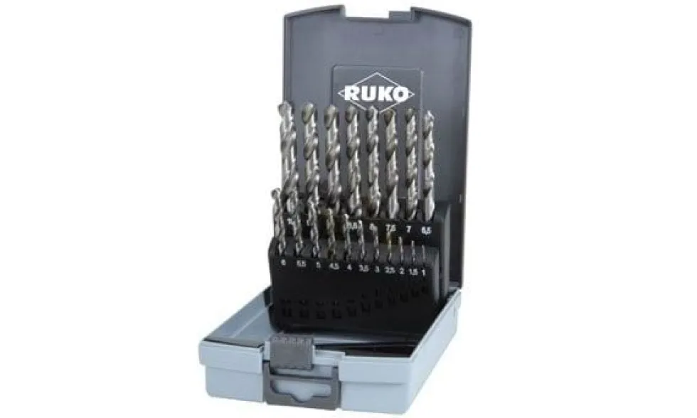 Jogo de 19 Brocas DIN338 HSS-G Ø1 -10mm Ruko RA214214