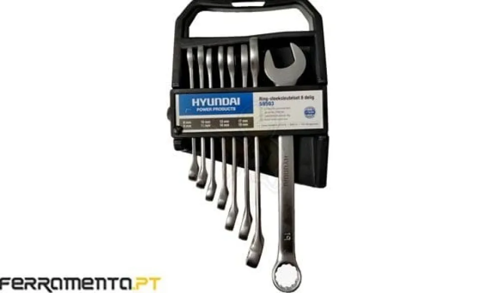 Jogo de Chaves Combinadas 8-19mm 8Pcs Hyundai 59503