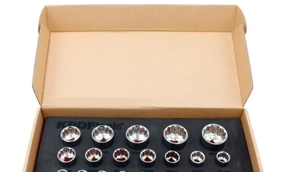 Jogo de Chaves de Caixa 1/2" 12 Faces – 21 Pcs Kroftools 2125