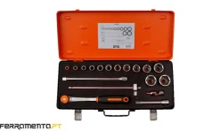 Jogo de Chaves de Caixa 1/2'' 18 Pcs Bahco 7818MHR