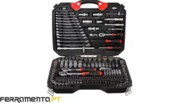 Jogo de Chaves de Caixa 1/4''-3/8''-1/2" 218 Pcs Kroftools 2218