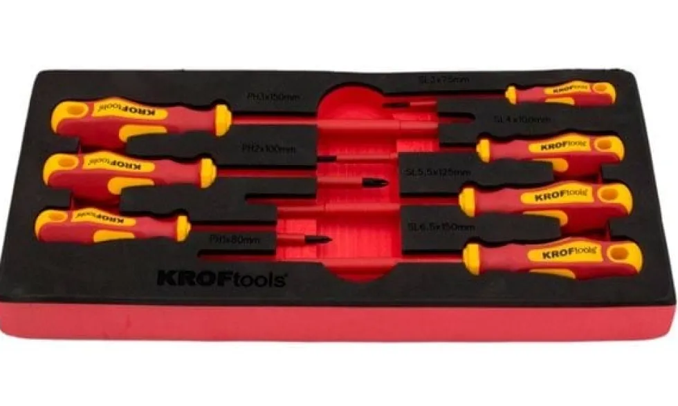 Jogo de Chaves Fenda e Philips Isoladas – 7 Pcs Kroftools 8599
