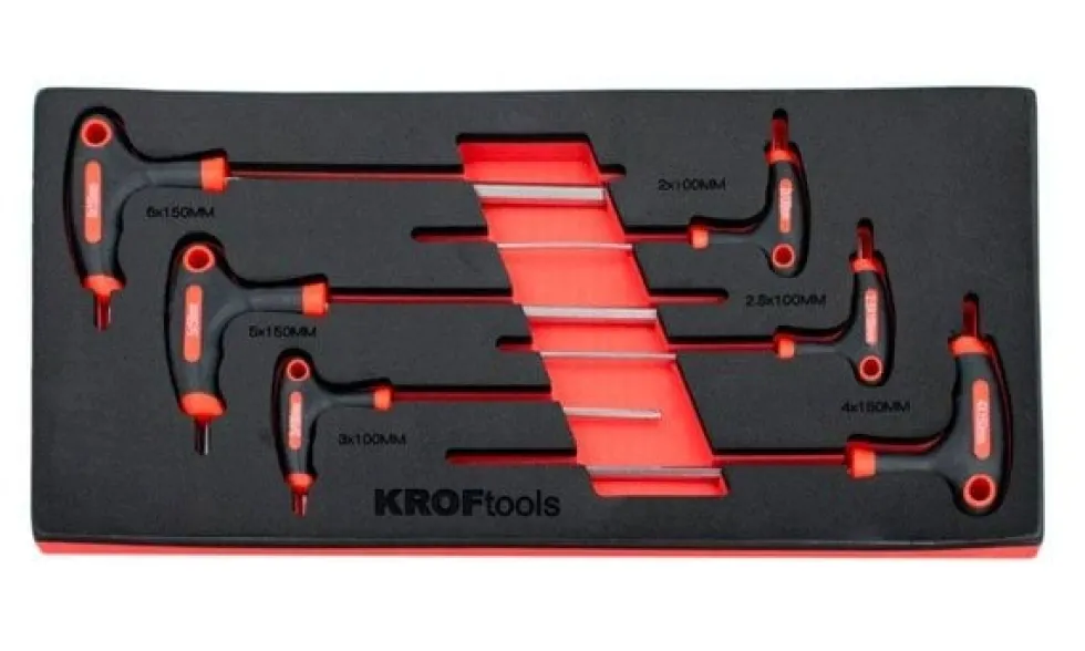 Jogo de Chaves Hexagonais em “T” – 6 Pcs Kroftools 8514