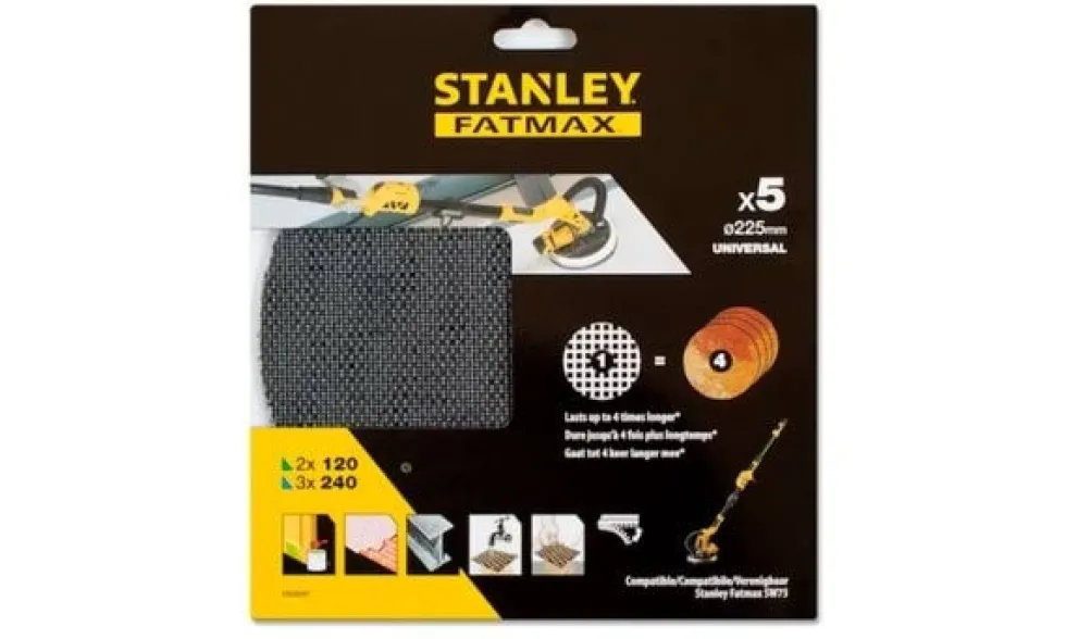 Jogo de Lixas de Malha p/ Lixadora de Parede Stanley STA39297-XJ