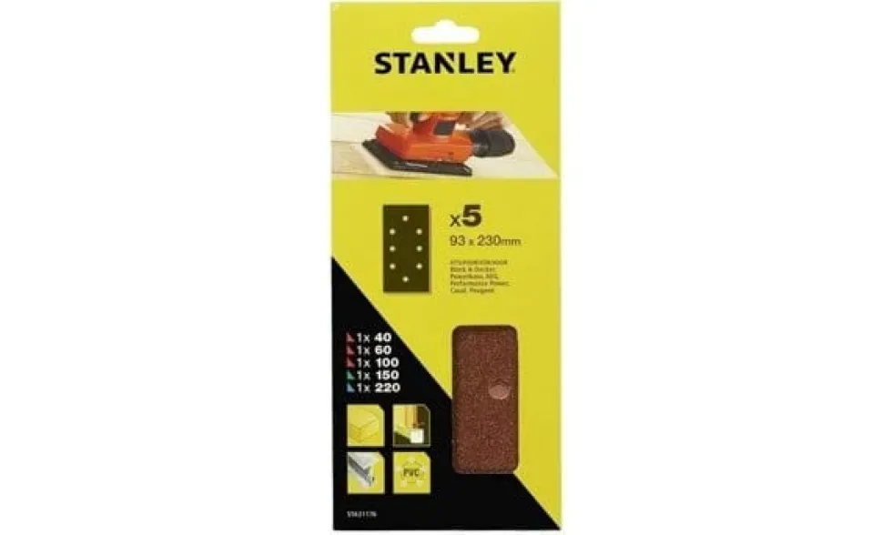 Jogo de Lixas G40-220 93x230mm Stanley STA31176-XJ