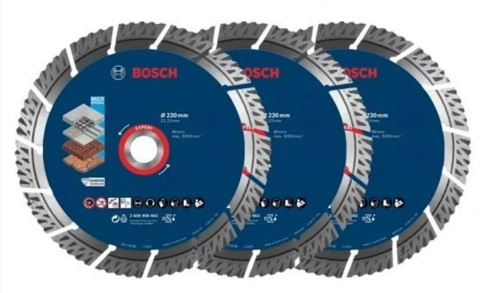Jogo Discos de Diamante 230mm Multimaterial Bosch 061599760W