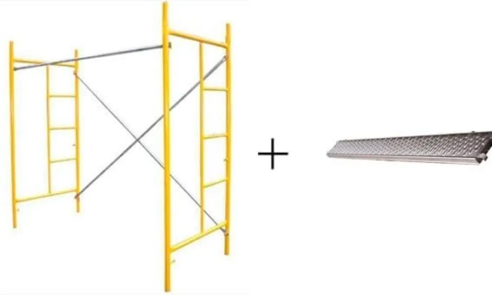 Kit Andaime 2MT + 2 Laterais + Cruzeta + Travessa + Prancha Galvanizada 30cm