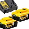 Kit 2 Baterias 18V 5,0Ah DCB184 + Carregador DCB1104 DeWalt