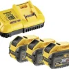 Kit 3 Baterias 54V/18V 9.0Ah + Carregador Flexvolt Dewalt DCB118X3-QW