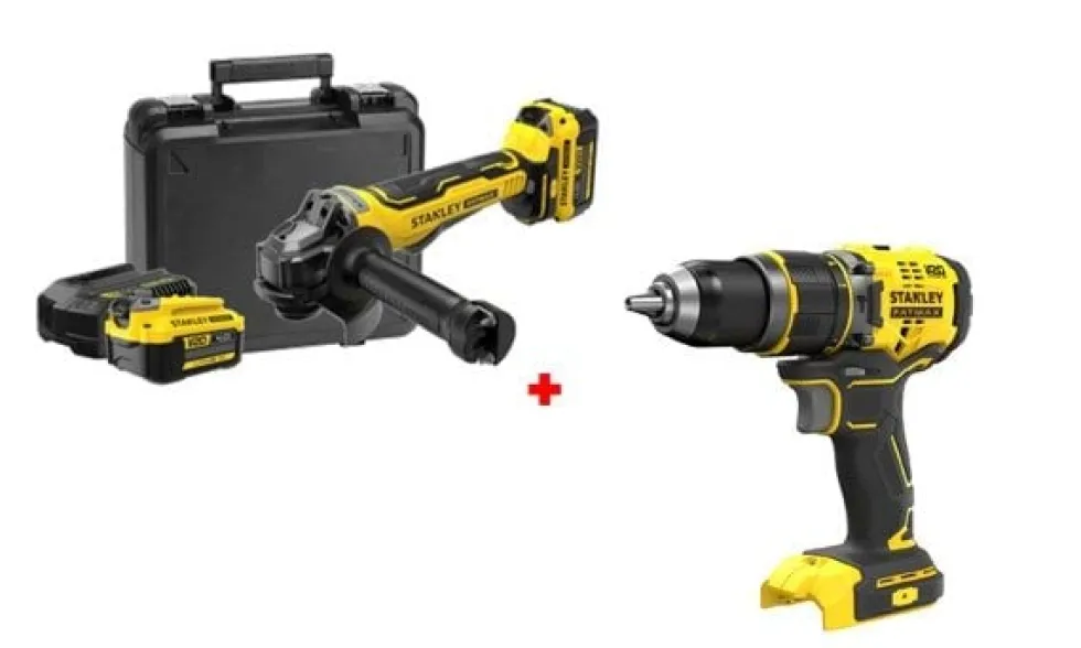 Kit Berbequim Combinado + Rebarbadora 125mm V20 Stanley CPROF739