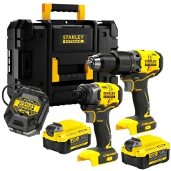 KIT: Berbequim com percussão BRUSHLESS V20 Stanley SFMCK461M2TQW