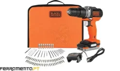 Kit Berbequim com Percussão 12V 1,5Ah Black&Decker BDCHD12S1A-QW
