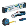 Kit: Canivete, Nível bolha, Fita métrica, 10 Lâminas Bosch 1600A027M3