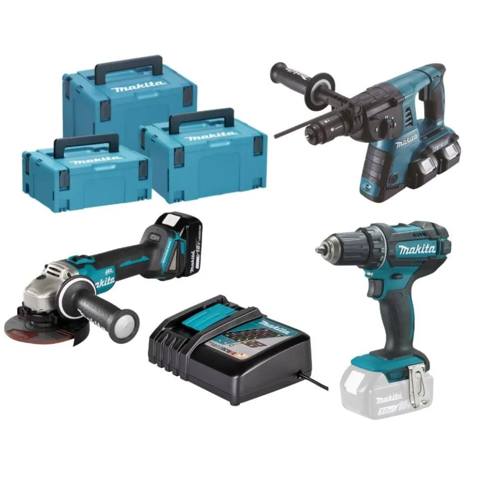 Kit Combo 18V DHP484Z + DGA504Z + DHR243Z Makita DHP484PRO9