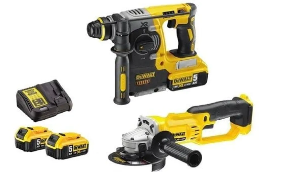 Kit Combo 18V Martelo SDS-PLUS + Rebarbadora 125mm Dewalt CPROF393