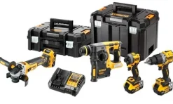 Kit Combo 4 18V Máquinas DCD805 + DCF850 + DCG405 + DCH273DeWalt DCK429P3T-QW
