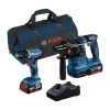 Kit De 2 Ferramentas 18V GSR 18V-45 + GBH 18V-22 + 2x4.0AH + GAL 18V-40 (C) Bosch Profissional 0615A50038