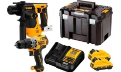 Kit Martelo Sem Escovas XR 12V SDS + Berbequim Percutor XR 12V + Mala TSTAK VI Dewalt DCK2102L2T-QW