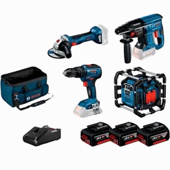 Kit 4 Máquinas GSB 18V-55 + GWS 18V-7 + GBH 18V-21 + GPB 18V-5 C + Bateria 18V Bosch