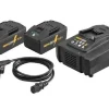 Kit Power-Pack 22V Carregador 100–240V +2 Baterias Li-Ion 21,6V 5.0AH Rems 571593R220