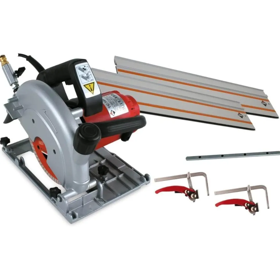 KIT Serra Circular + 2x Guias Carril + 2x Sargentos de Fixação TC-180 Rubi 50994