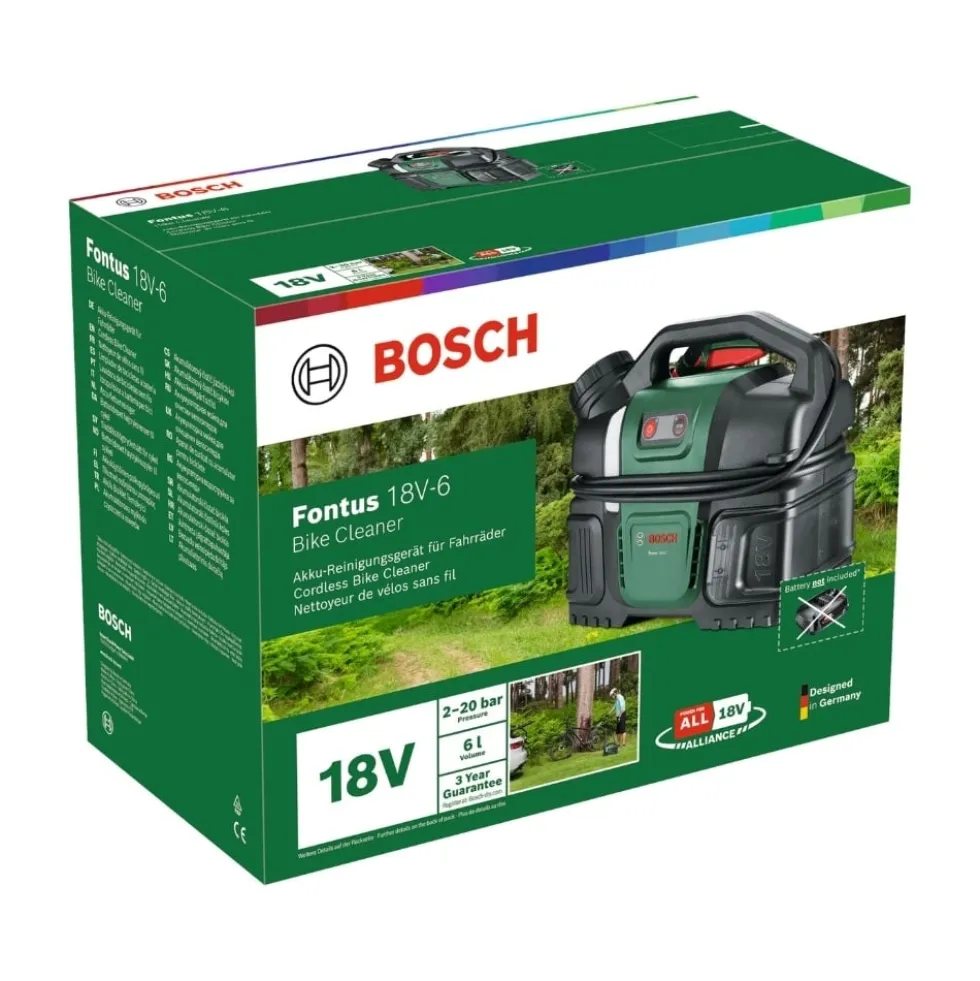 Lavadora de alta pressão para bicicletas Fontus 18V-6 Bosch 06008B6200