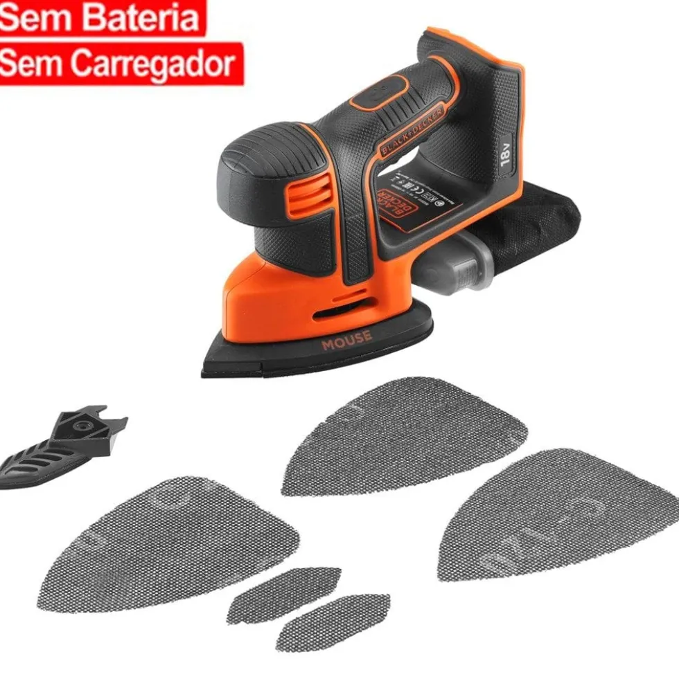 Lixadora de Detalhes Delta 18V Black Decker BDCDS18N-XJ