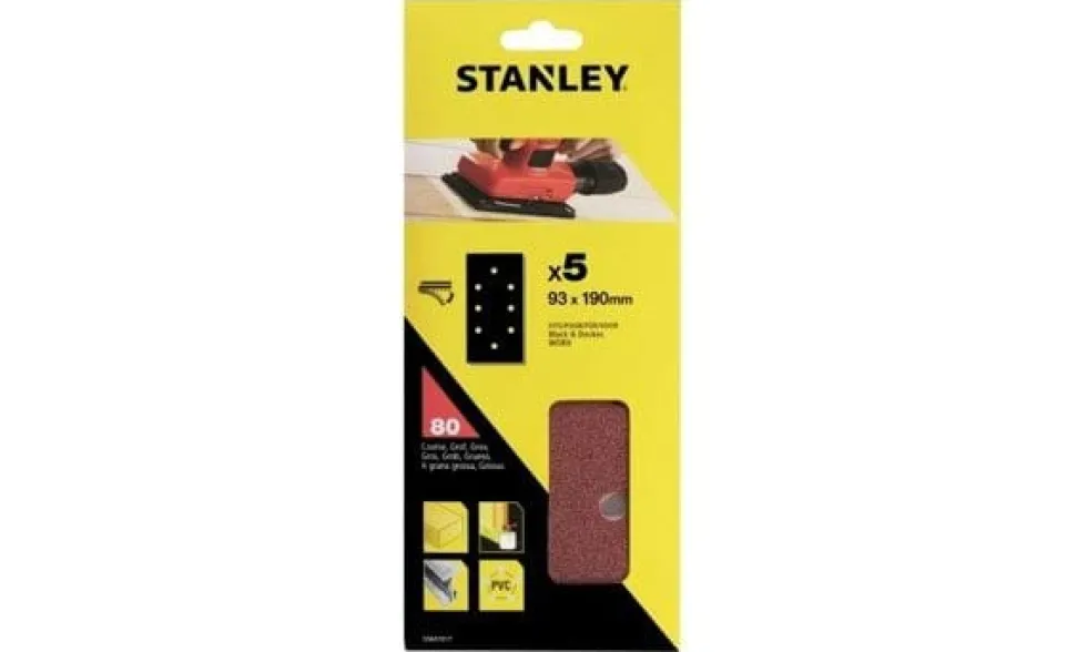 Lixas de Velcro Perfuradas 93x190mm G80-240 Stanley