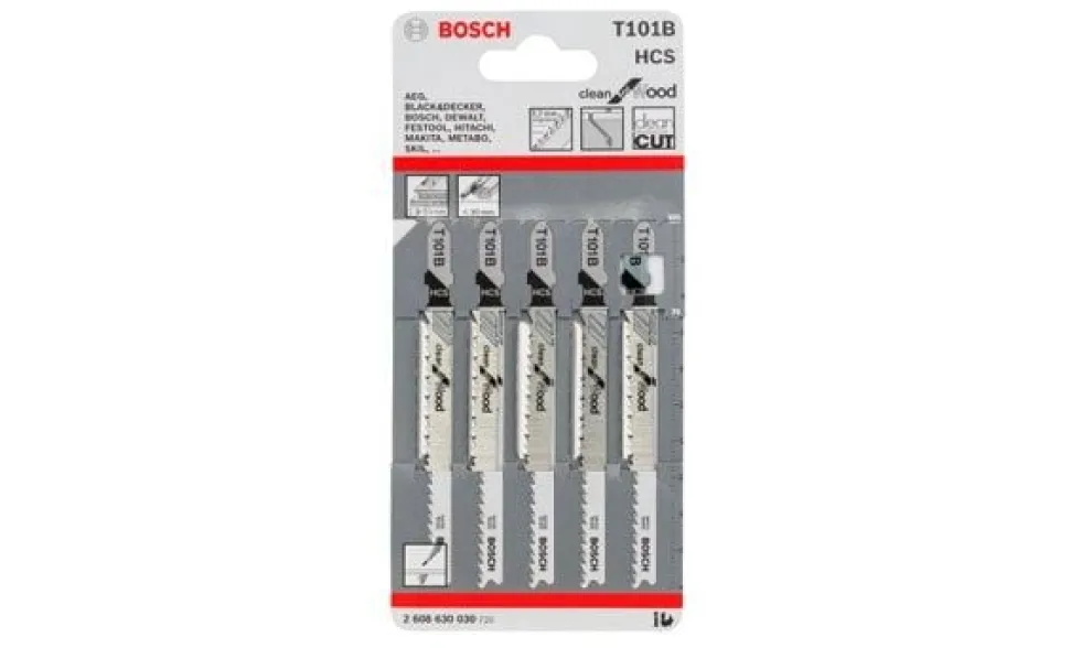 Lâminas de Serra Vertical T101 B Clean p/ Madeira - 5pcs Bosch 2608630030