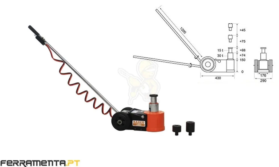 Macaco pneumático-hidraúlico compacto Bahco BH23015C