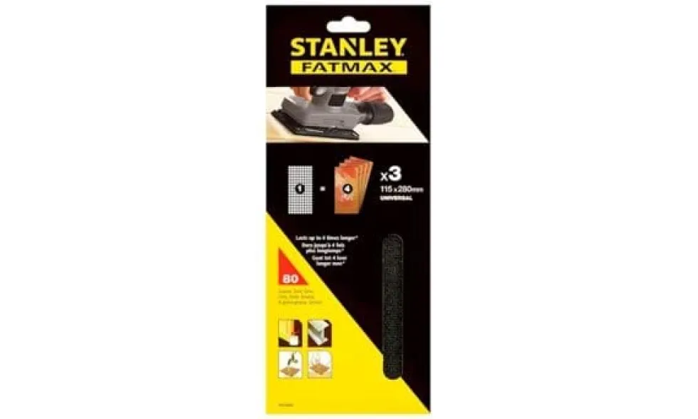 Malha de Lixa 115x280mm G80 - 3 Uni Stanley STA39002-XJ