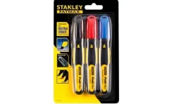 Marcadores Preto/Vermelho/Azul Ponta em Bisel Stanley 0-47-315