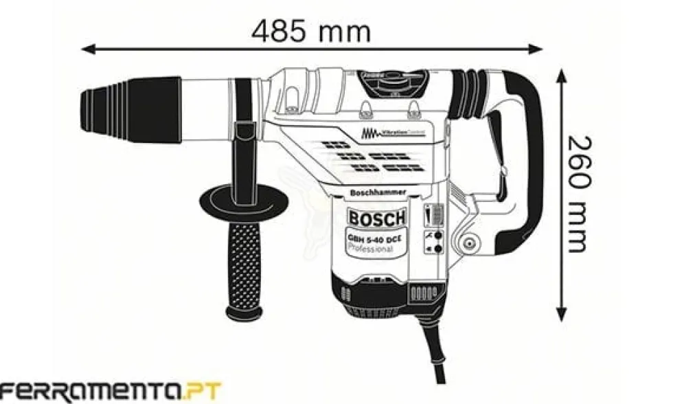 Martelo SDS-Max Bosch GBH 5-40 DCE + GAS 20 L SFC
