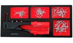 Módulo 101 peças alicates de rebites e rebites 385x170mm Kroftools 8529