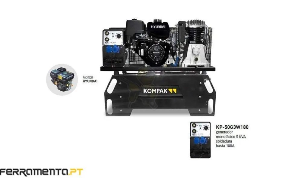 Motocompressor Gerador 230V 5 kVA Kompak KP-50G3W180