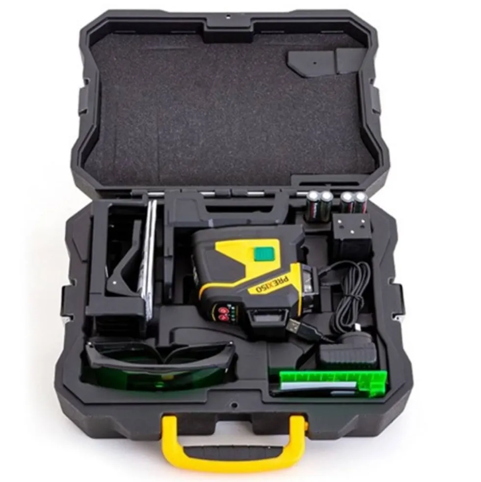 Nível Laser de Linha Cruzada de 3 Planos Luz Verde Prexiso PLC3-360G