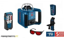 Nível Laser Giratório 300m Bosch GRL 300 HV + RC1 + WM4 + LR1